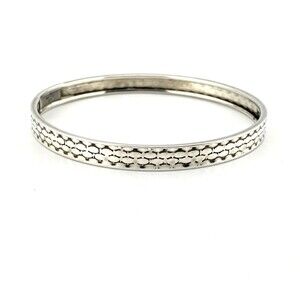 Beau Sterling Engraved Bangle Bracelet 7.75 In Southwestern Inspired Geometric
